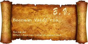 Beerman Valéria névjegykártya